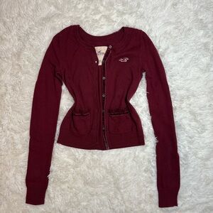 Hollister Maroon Knit Sweater